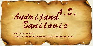 Andrijana Danilović vizit kartica